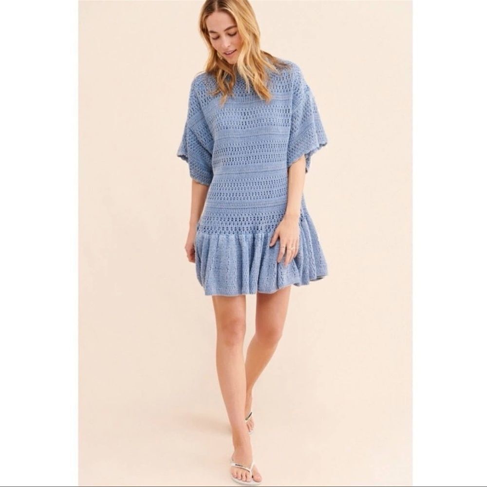 Free People - Sistine Crochet Mini Dress - Picture 2 of 11